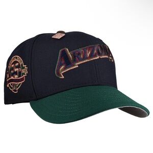 Arizona Diamondbacks 25th Anniversary Navy Green Metallic Fitted Size 71/8